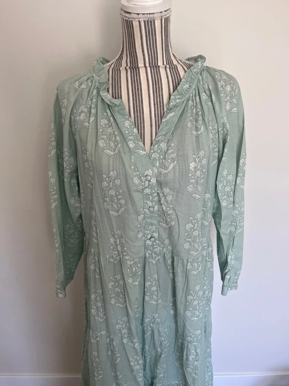 Sweet Magnolia - Floral Maxi Dress with Button Front - Picture 2 of 7